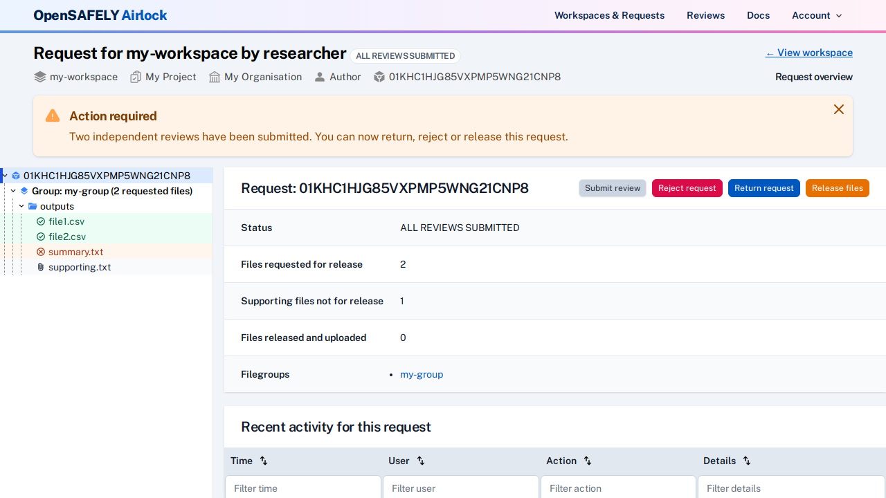 Ready to release request